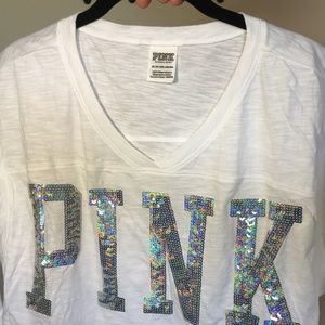 VS PINK Sequined Baseball Tee